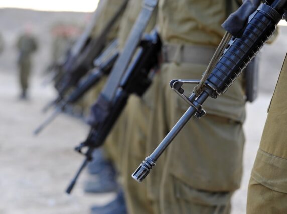 Soldiers with guns